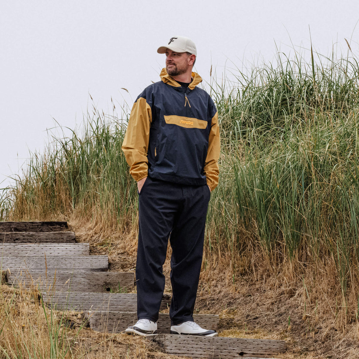 Packable Rain Jacket - Jet Black/Wheat