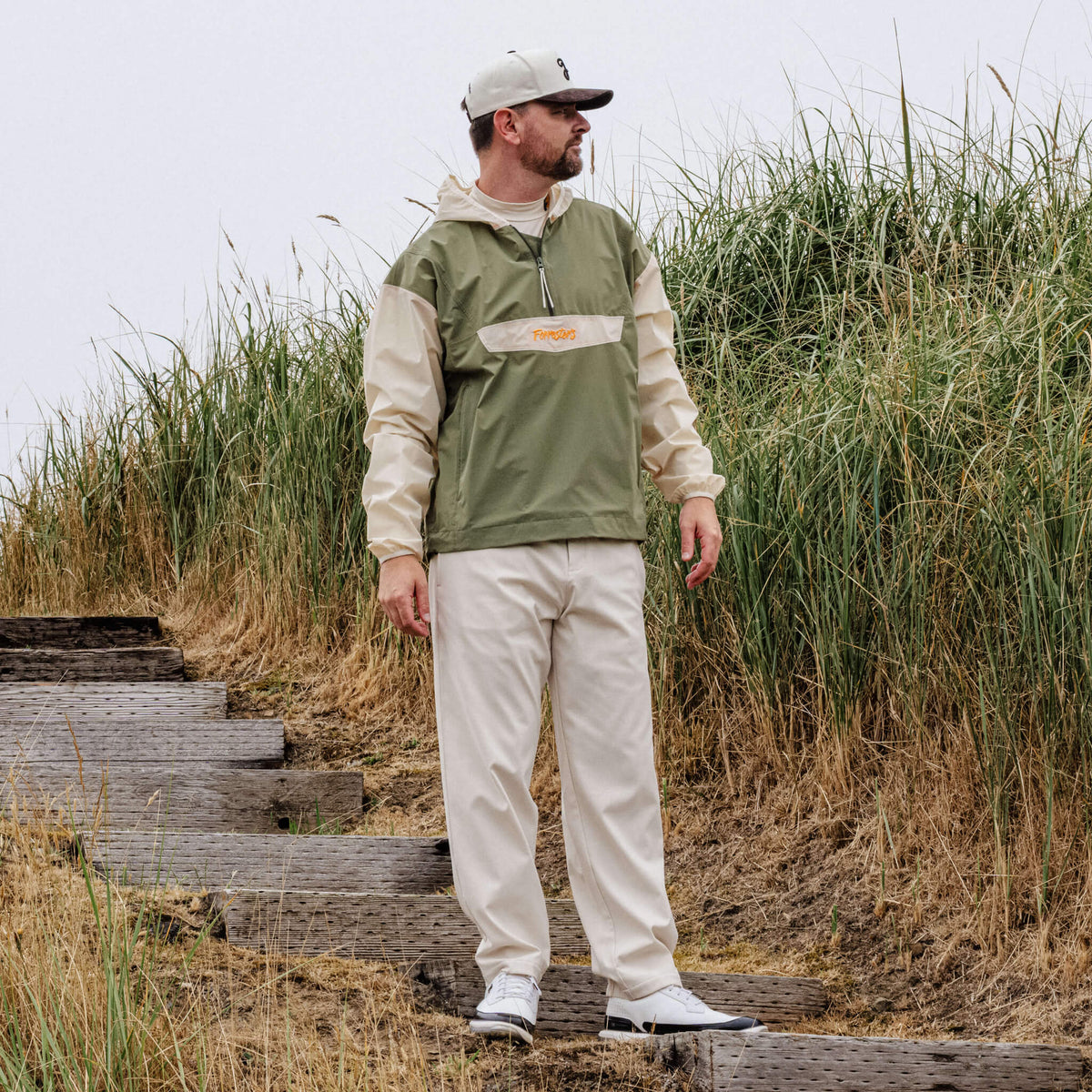 Packable Rain Jacket - Loden Green/Bone