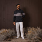 French Terry Quarter Zip - Jet Black/Brushed Nickel