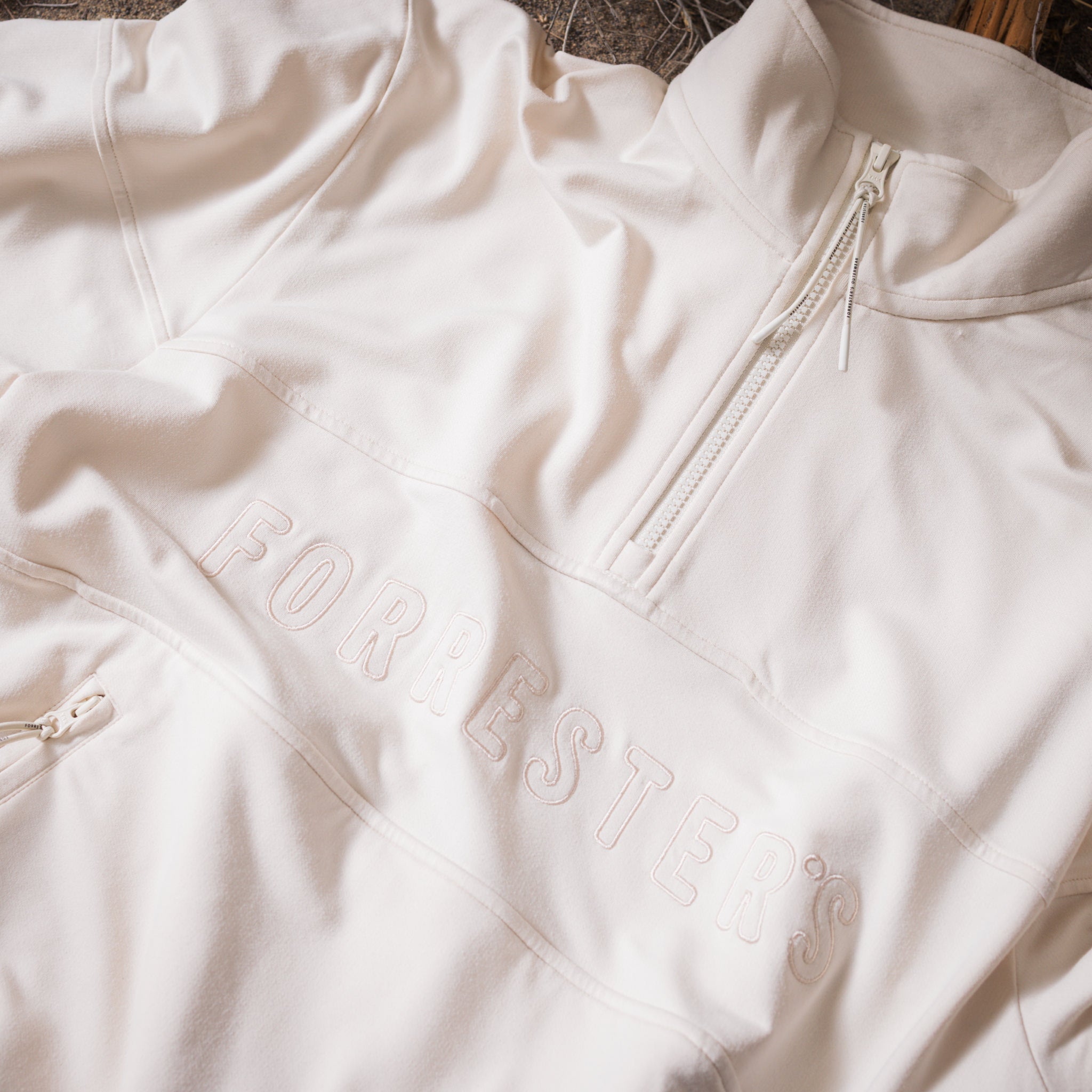 French Terry Quarter Zip - Bone White