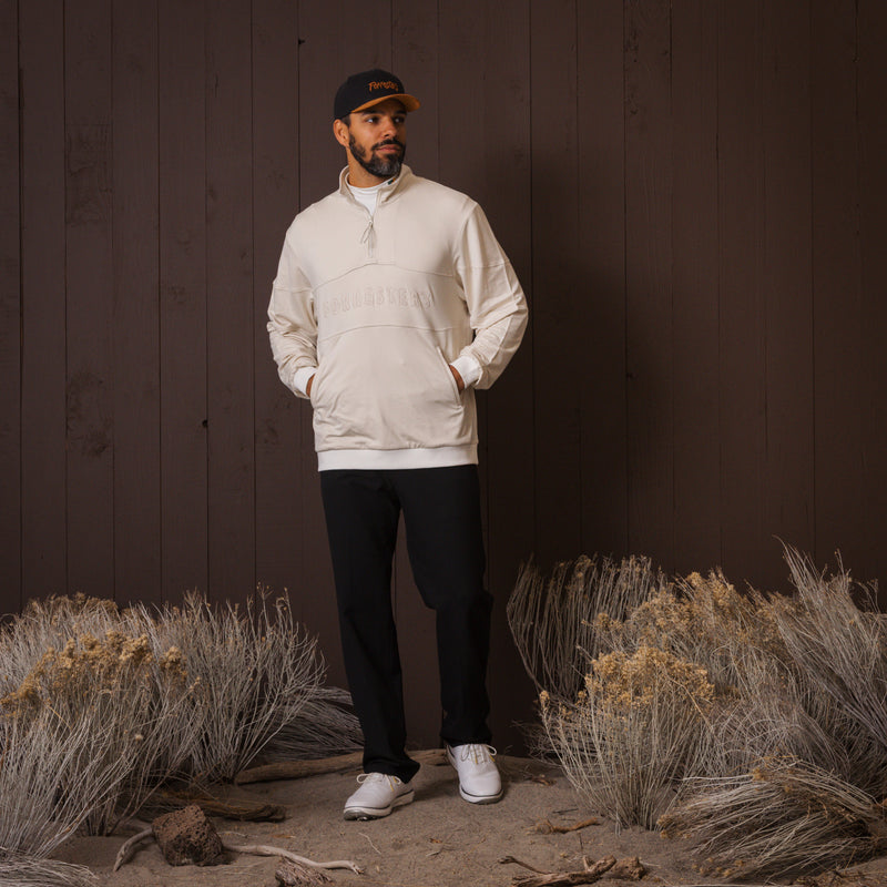 French Terry Quarter Zip - Bone White