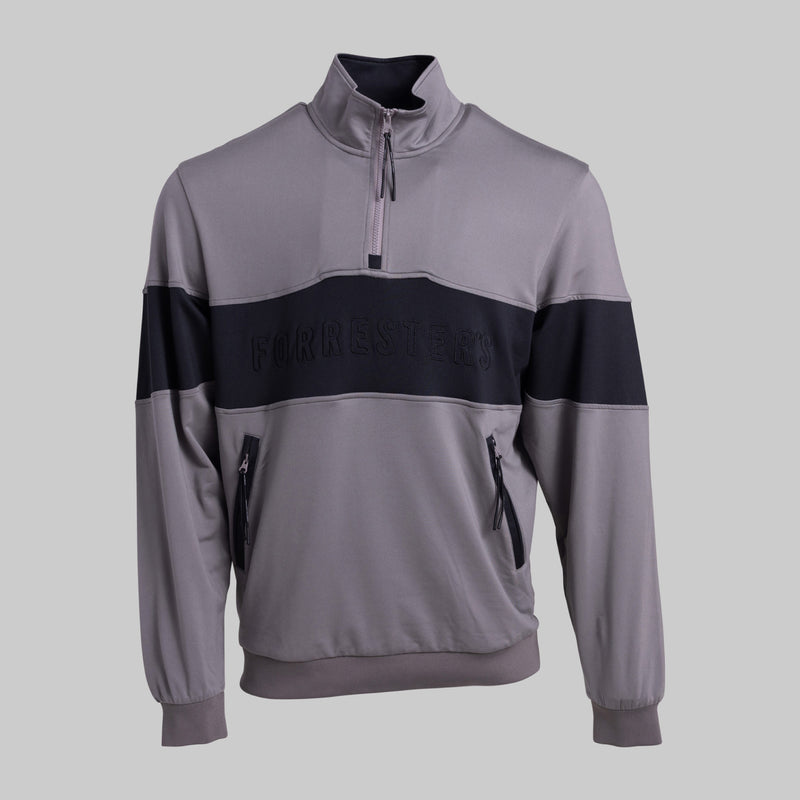 French Terry Quarter Zip - Brushed Nickel/Jet Black