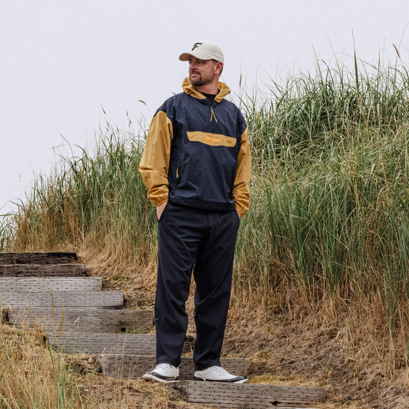 Packable Rain Jacket - Jet Black/Wheat